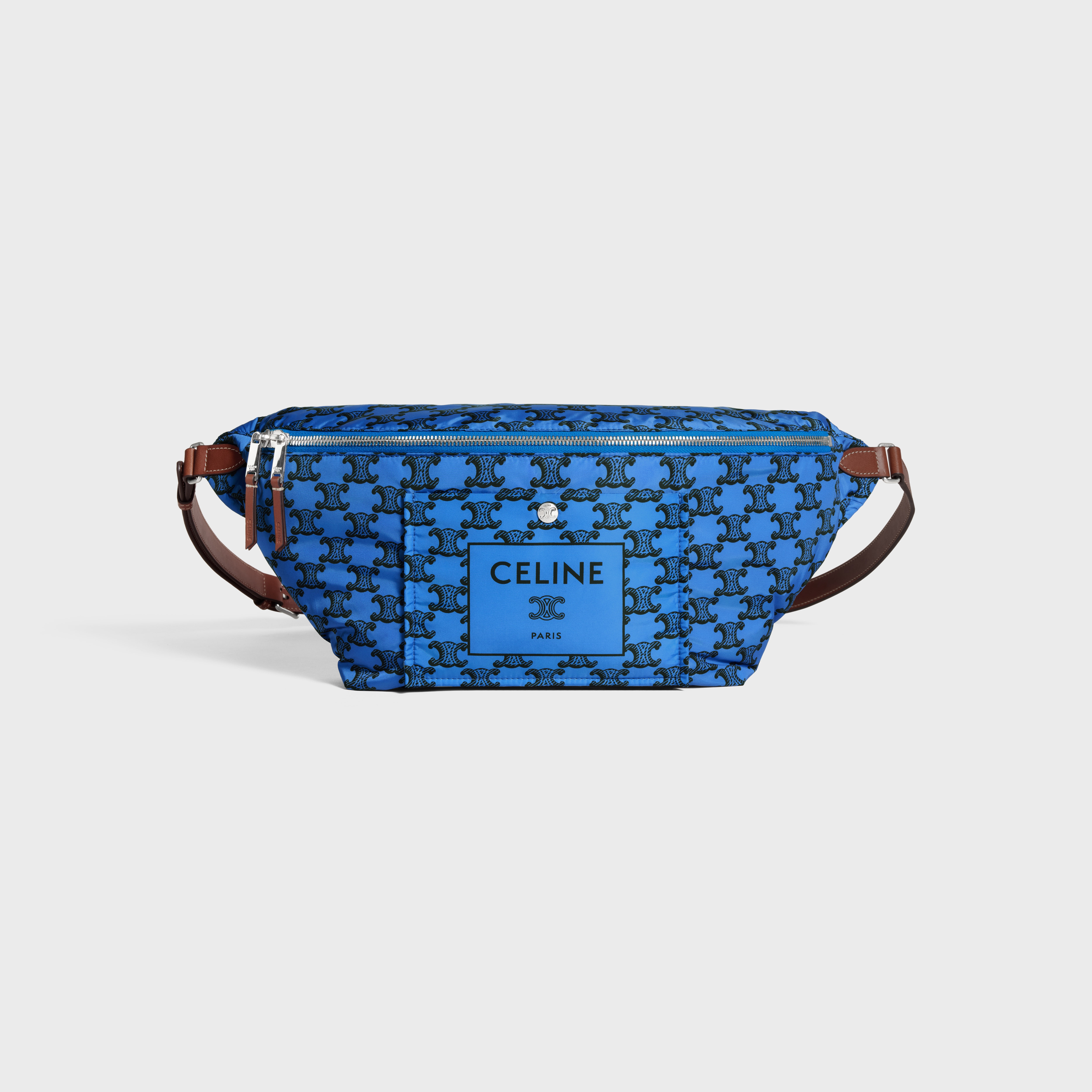 SLINGBAG CELINE PADDED IN NYLON AND CALFSKIN - ULTRA BLUE / BLACK